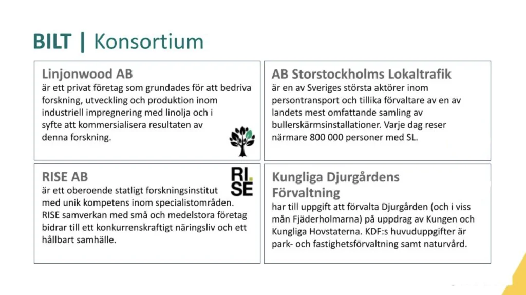 BILT konsortium forskar på giftfria bullerplank